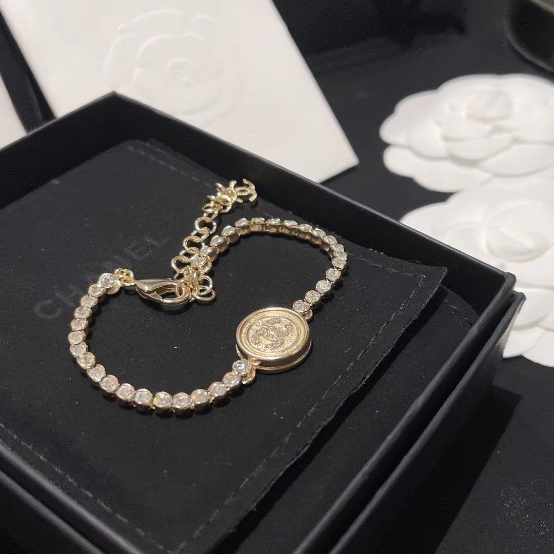 Chanel Full Diamond Round Tag Bracelet - Image 2