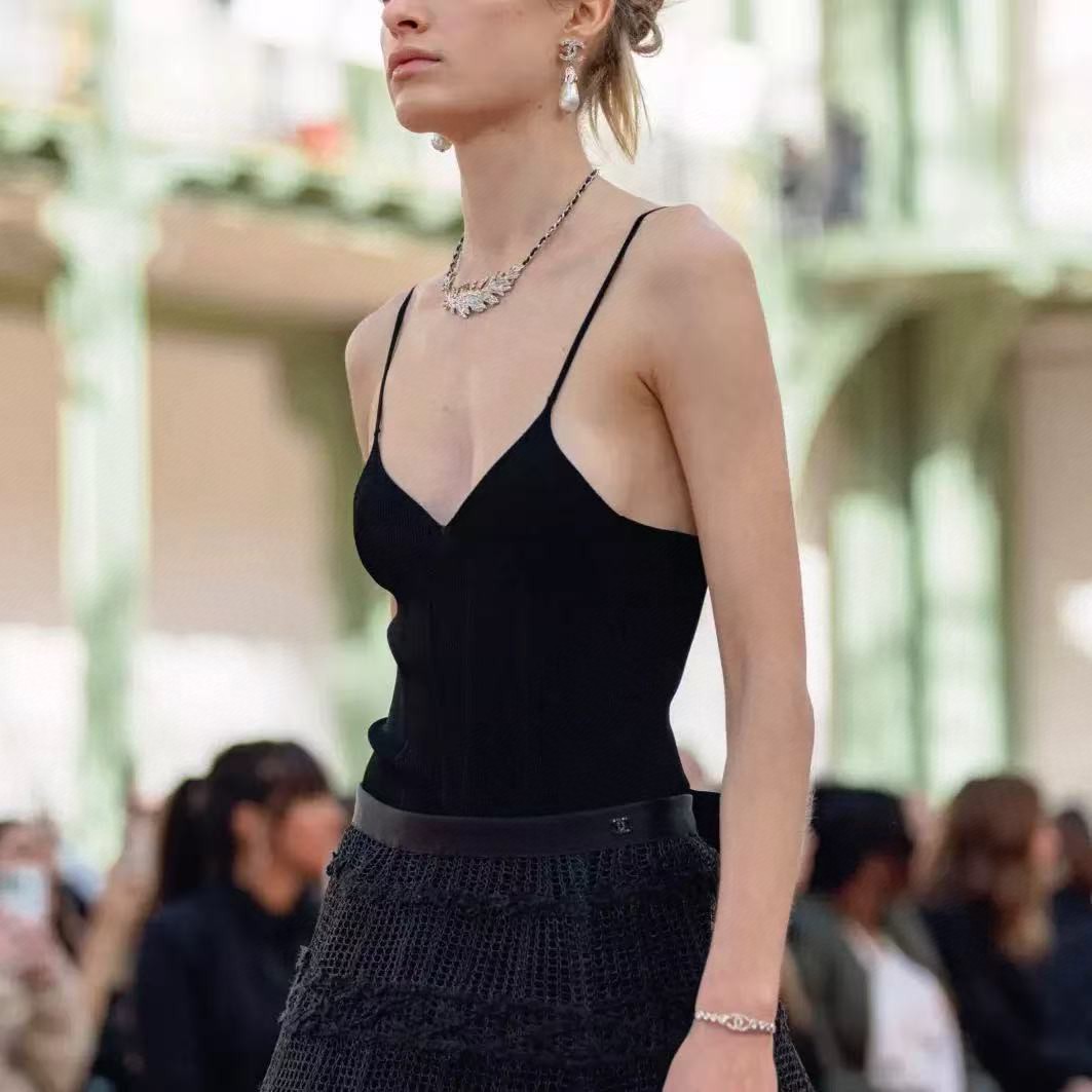 Chanel Rhinestone Open Cuff Bangle Bracelet - Image 4