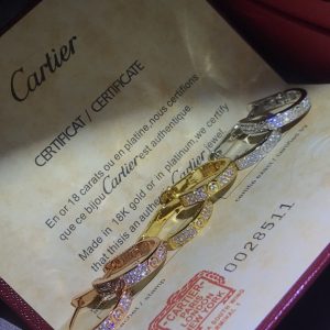 Cartier LEVE Full Paved Diamond Hoop Earrings