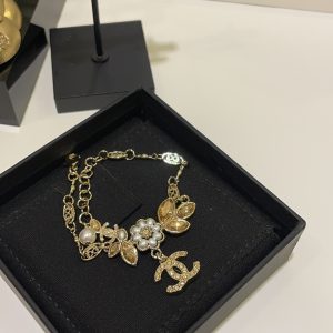 Chanel Ear of Wheat Pearl Flower Bracelet