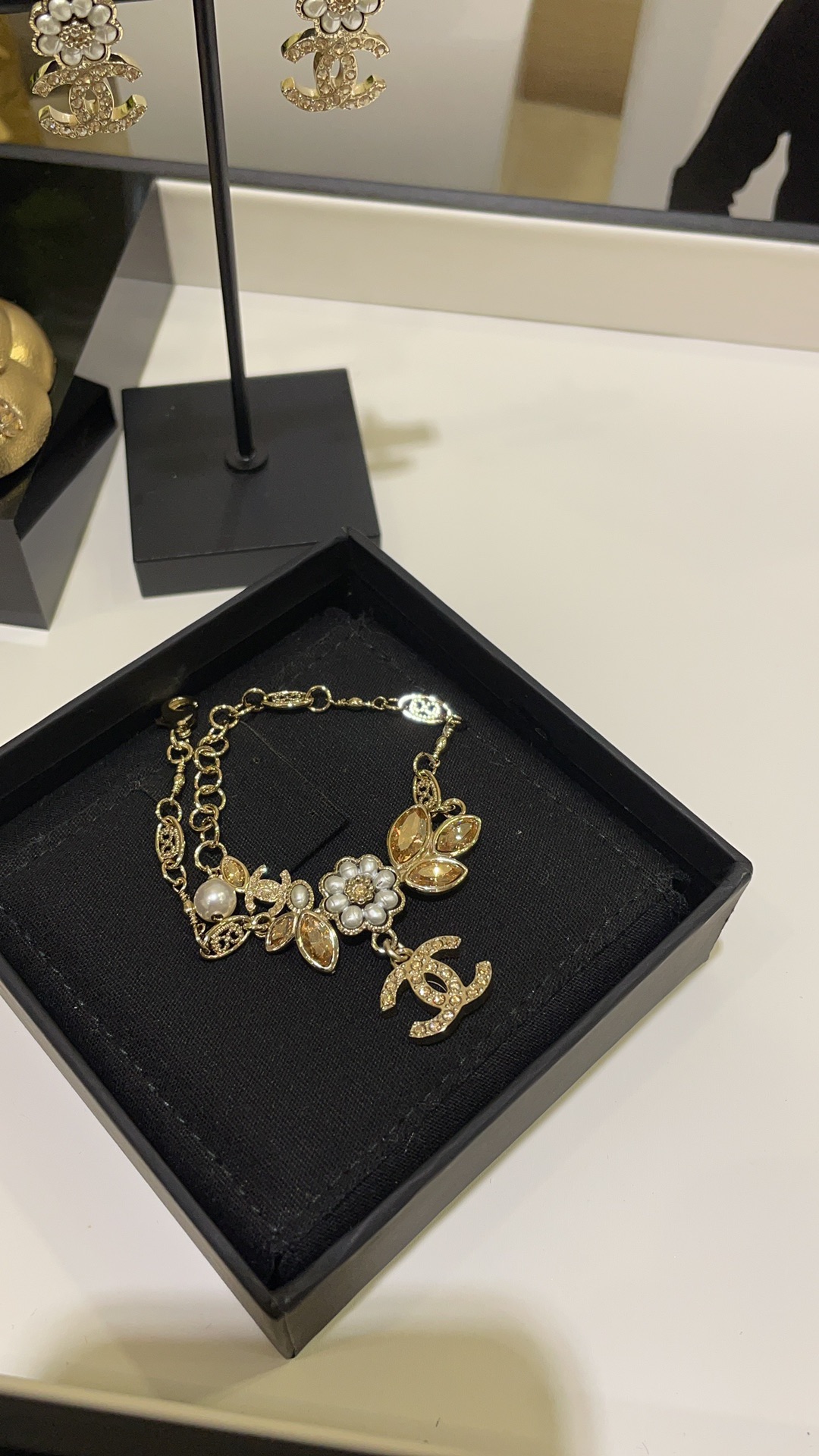 Chanel Ear of Wheat Pearl Flower Bracelet