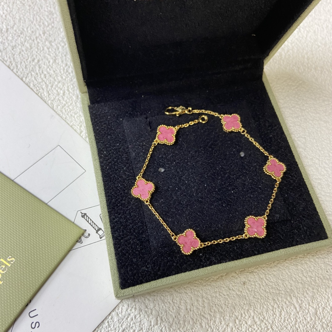 VCA Pink Mini 6 Motifs Sweet Alhambra Bracelet - Image 4