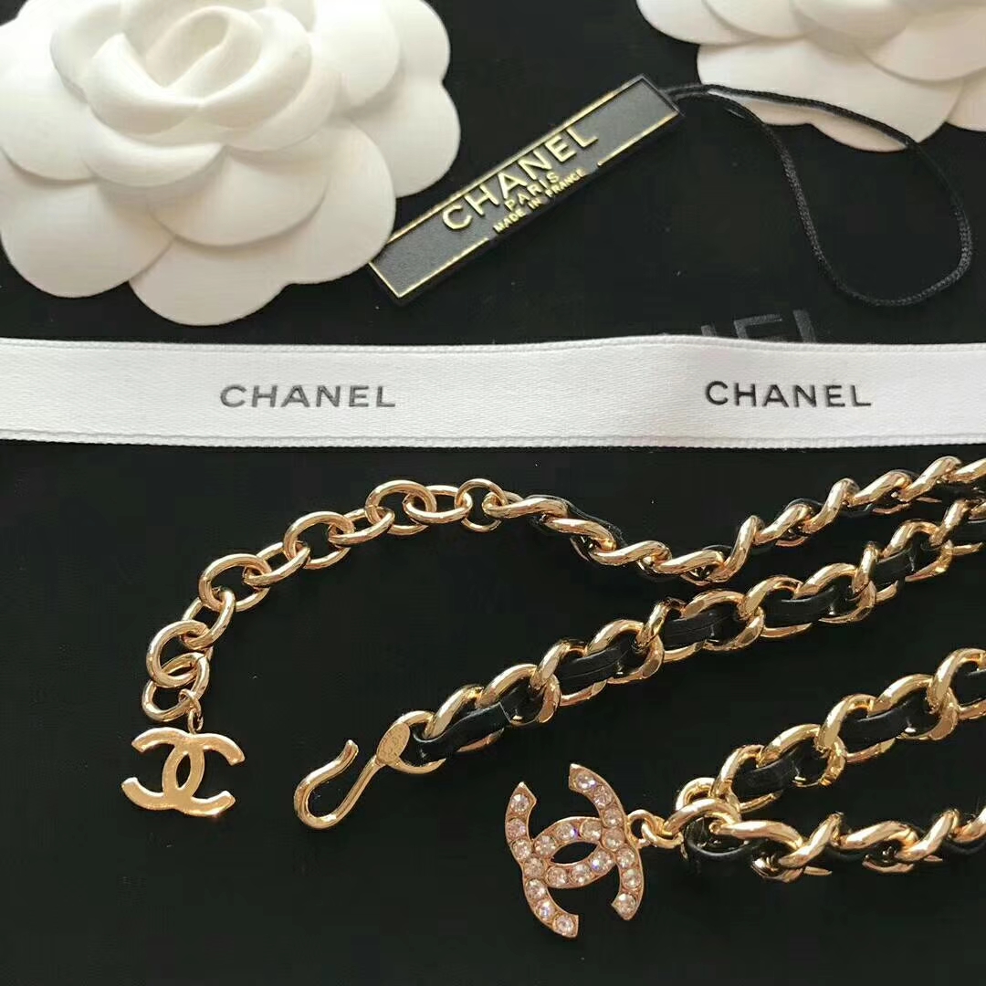 Chanel Leather Woven O Chain Bracelet Choker Necklace - Image 10