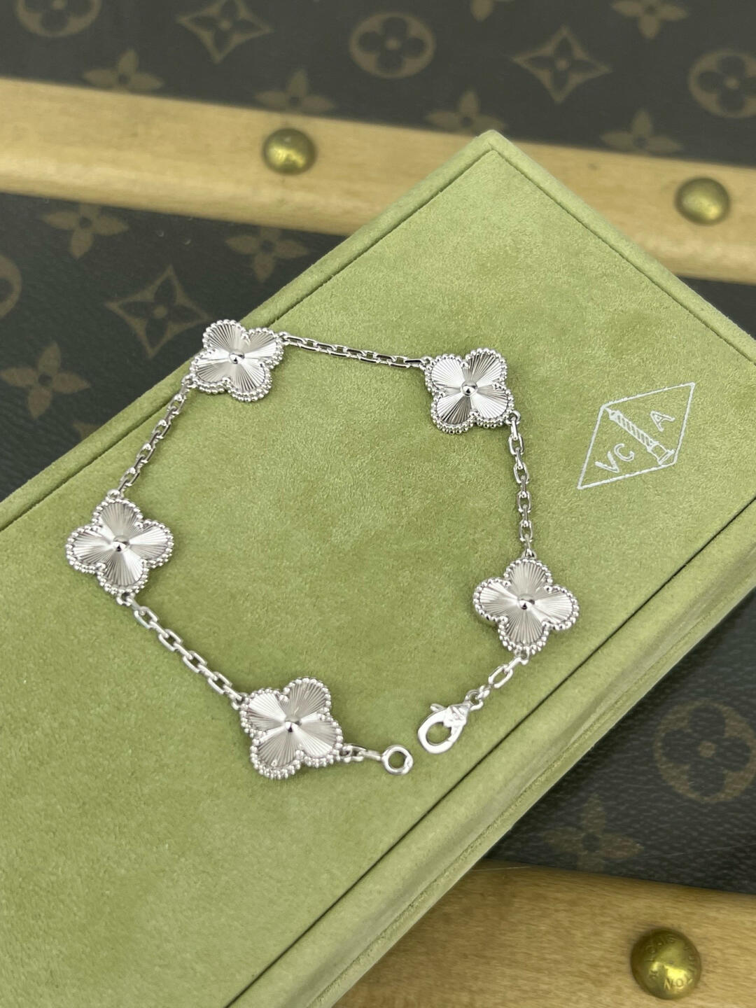 VCA Laser Silver 5 Motifs Vintage Alhambra Bracelet