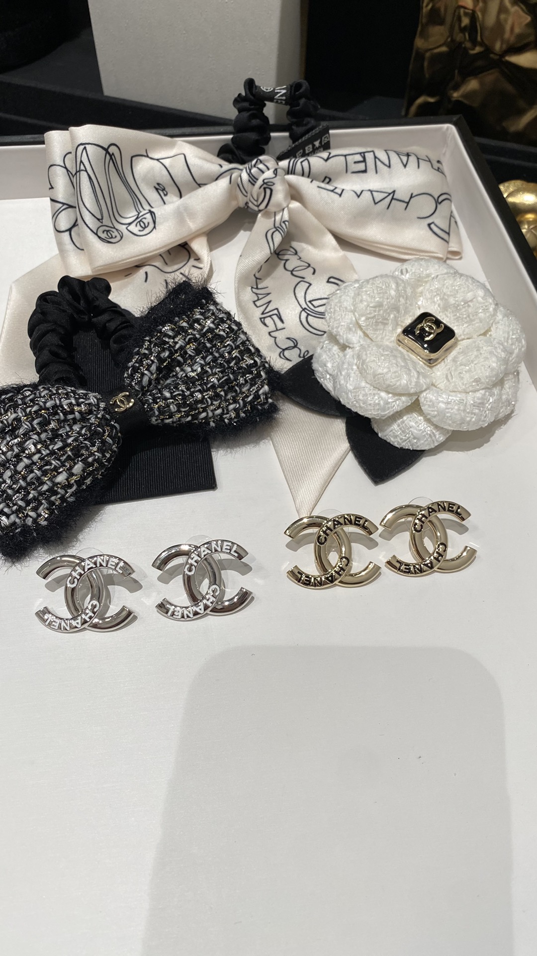 Chanel Enamel Monogram CC Earrings
