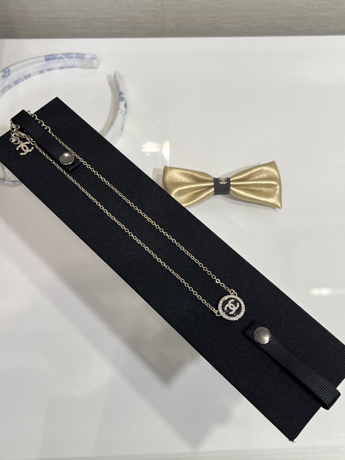 Chanel Diamond CC Round Pendant Necklace - Image 3