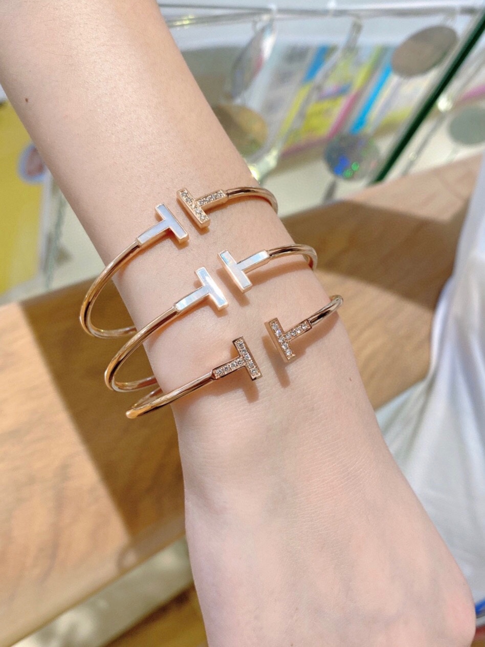 Tiffany Open Cuff Double T Bangle Bracelet - Image 2