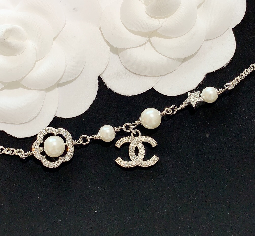 Chanel Flower Enhancer Pearl Bracelet Earrings Necklace - Image 10