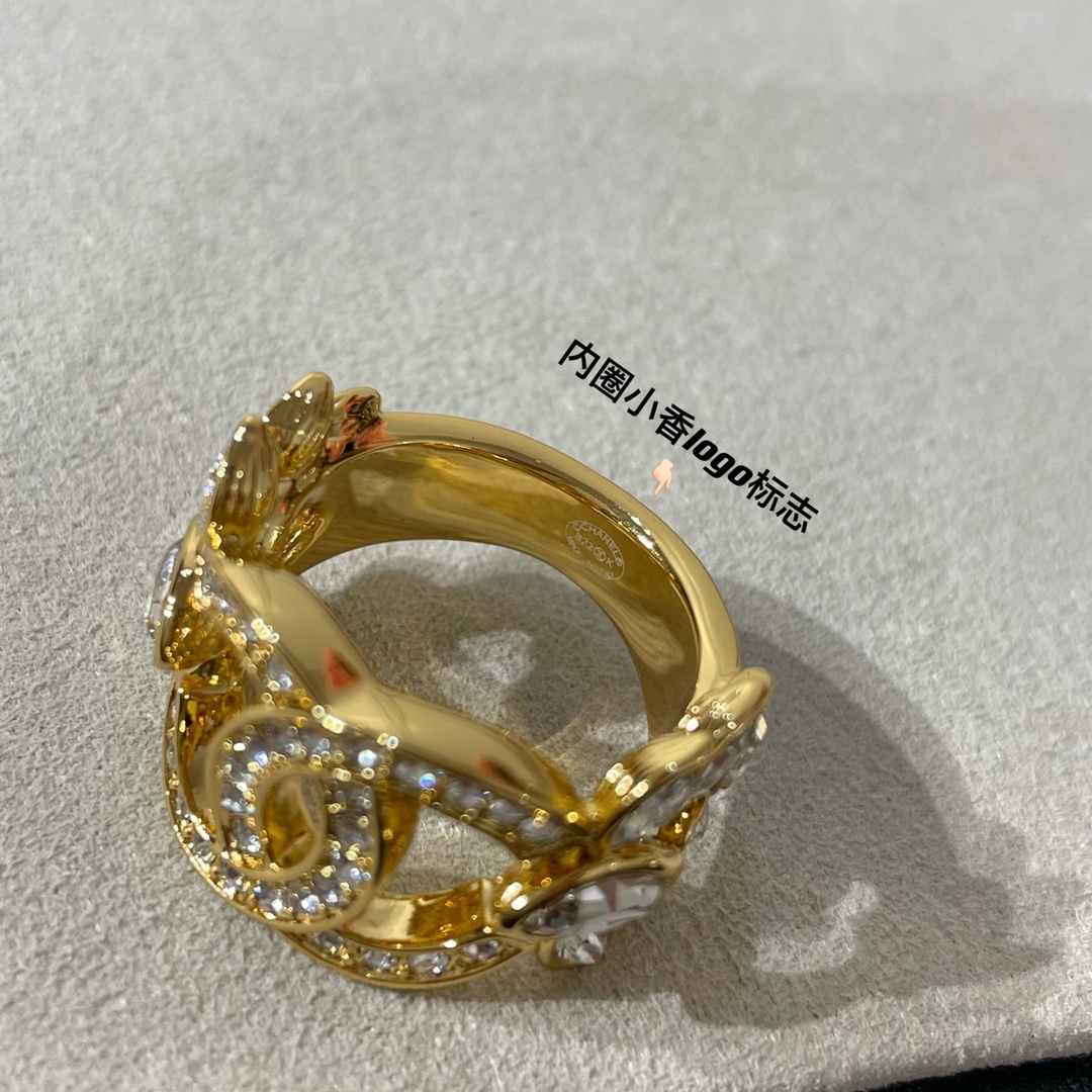 Chanel Wide Hollow Ear of Wheat Ring - Image 4