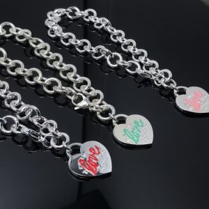 Tiffany Heart Tag Charm Chain Bracelet