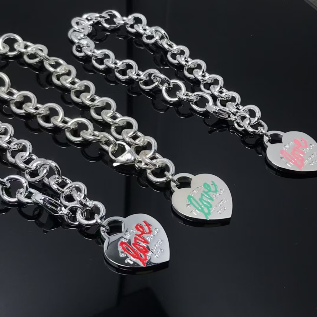 Tiffany Heart Tag Charm Chain Bracelet