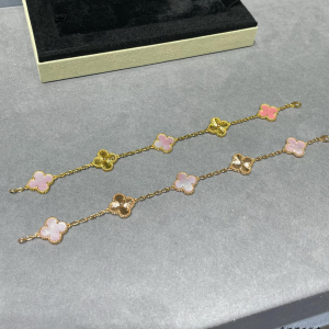 VCA Pink Vintage Alhambra Bracelet 5 Motifs