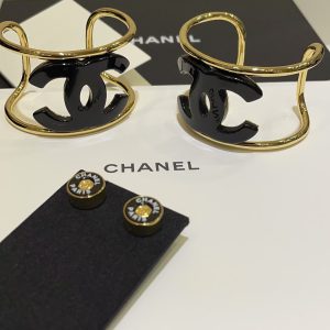 Chanel Open Cuff Funky Exaggerated Geometric Bangle Bracelet