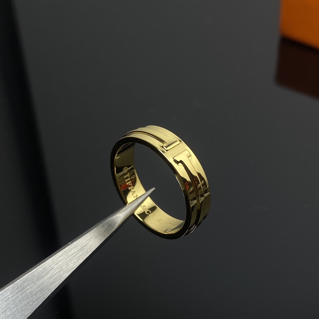 Tiffany Smooth Double T Wide Ring - Image 2