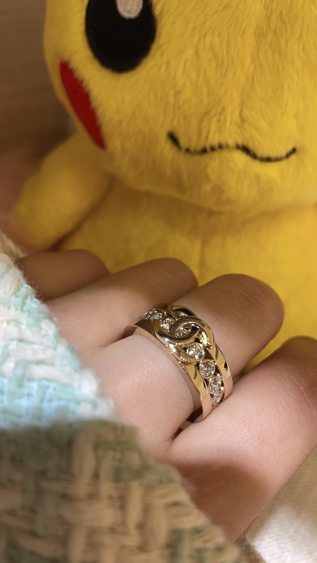 Chanel Full Diamond Wide Coco Ring - Image 15