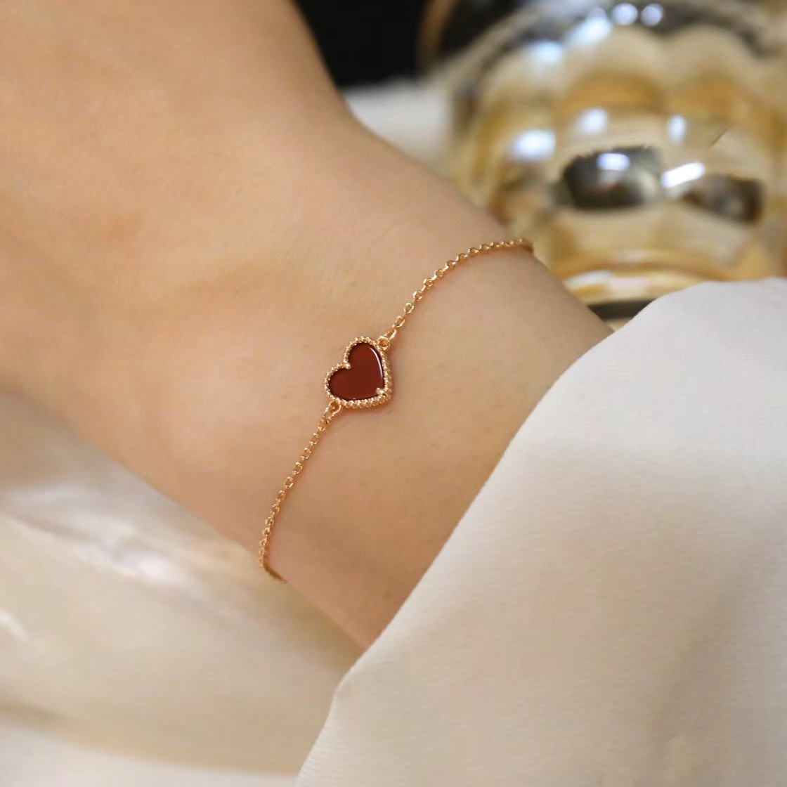 VCA Sweet Heart Butterfly Alhambra Bracelet 1 Motif - Image 7