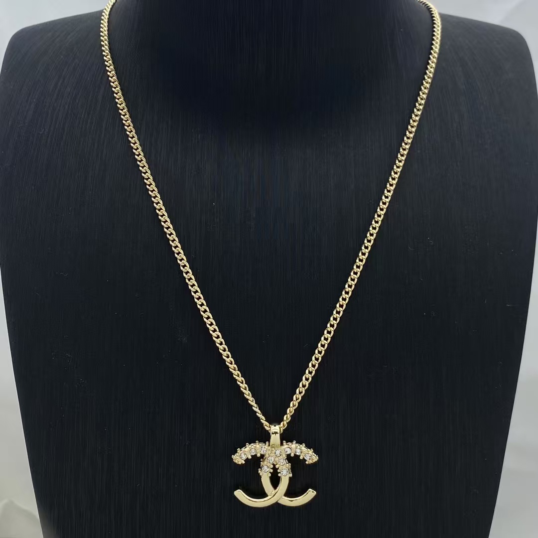 Chanel Coco Pendant Minimalistic Gold Necklace