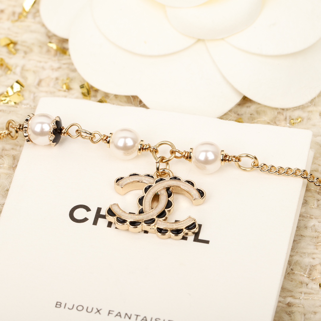 Chanel Black Lace CC Bracelet - Image 2