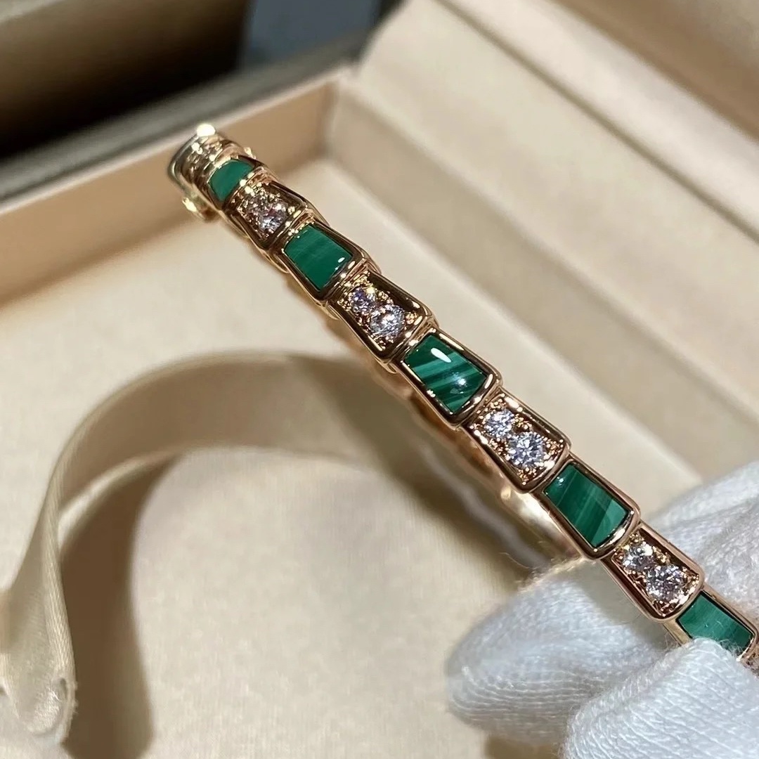 Dupe Bvlgari Malachite Serpenti Viper Bracelet Bangle - Image 3