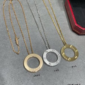 Cartier 3 Diamonds Paved Trinity Pendant Necklace