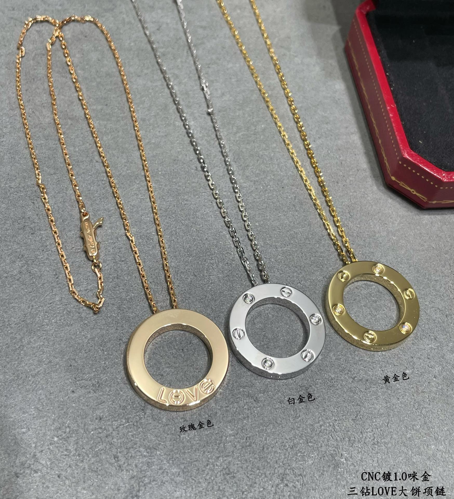 Cartier 3 Diamonds Paved Trinity Pendant Necklace