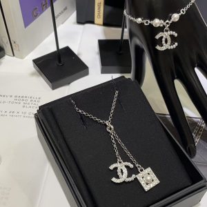 Chanel Two Pendants Drop Y Necklace