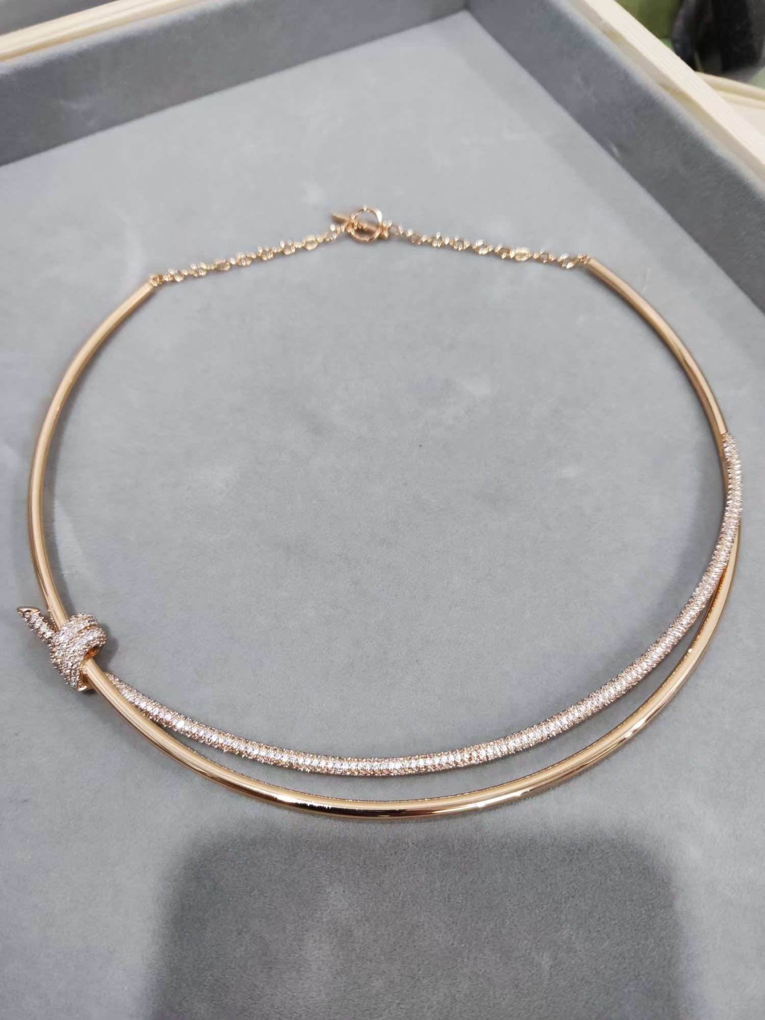 Tiffany Knot Double Row Hinged Necklace - Image 5