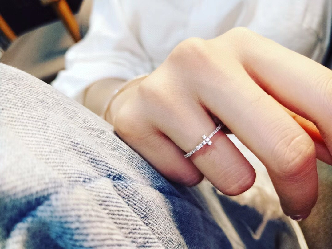Tiffany Full Diamond Paved T Ring - Image 6