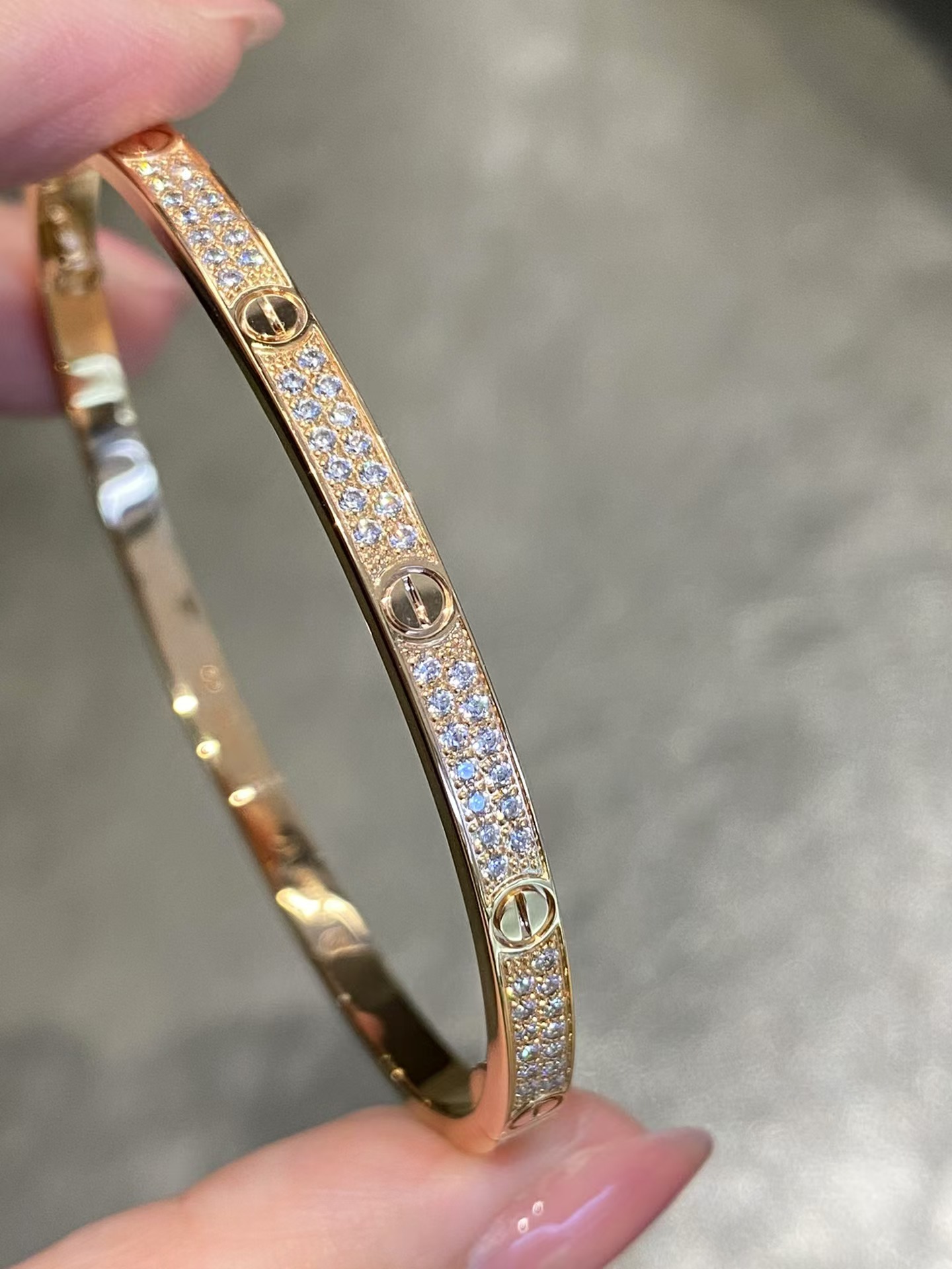 Cartier Diamond Paved LOVE Bracelet Bangle - Image 4