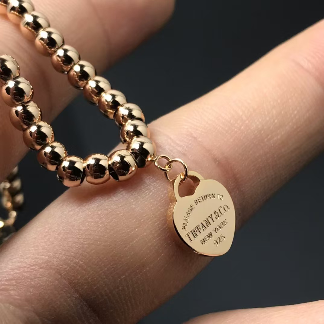 Tiffany Heart Tag Bead Bracelet - Image 4