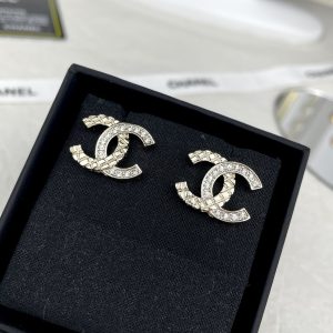 Chanel Minimalist Rhinestone CC Earrings