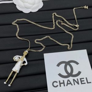Chanel Coco Mademoiselle Figurine Enamel Gold Tone Necklace