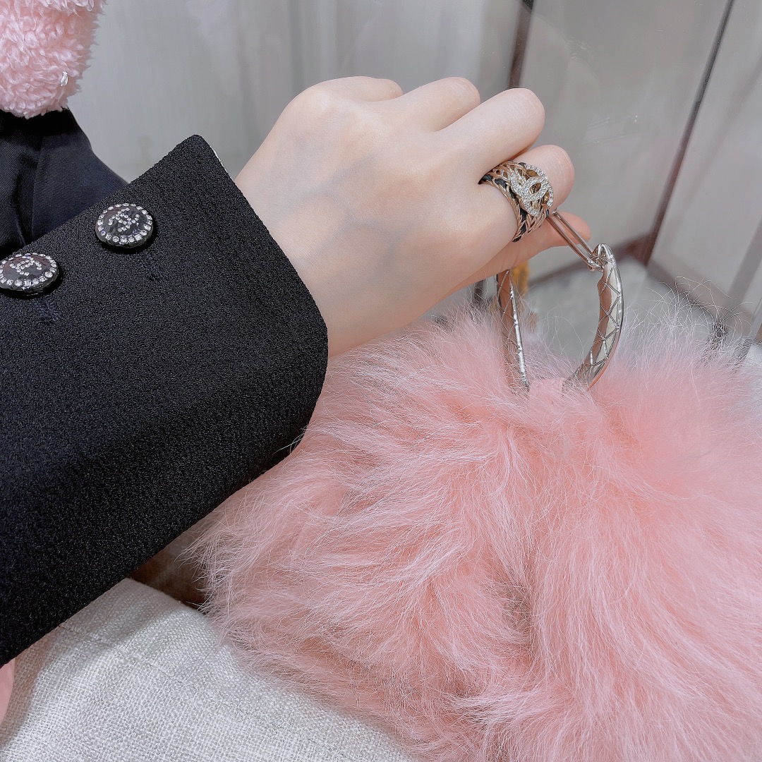 Chanel Wide Hollow Leather Wrap Vintage Ring - Image 11