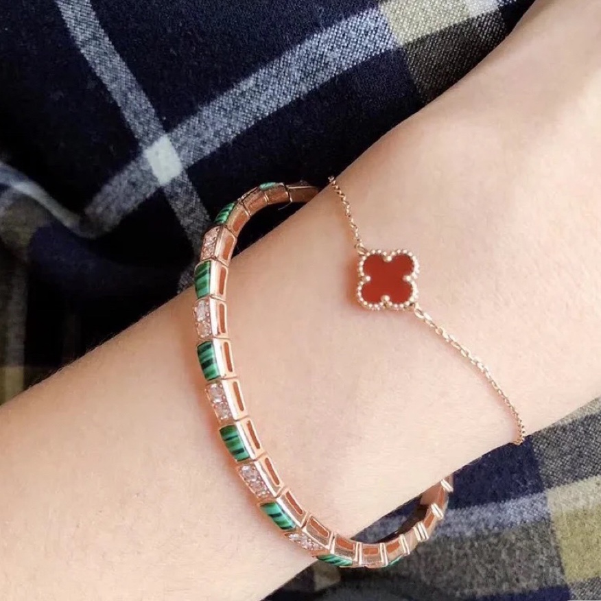 Dupe Bvlgari Malachite Serpenti Viper Bracelet Bangle - Image 4