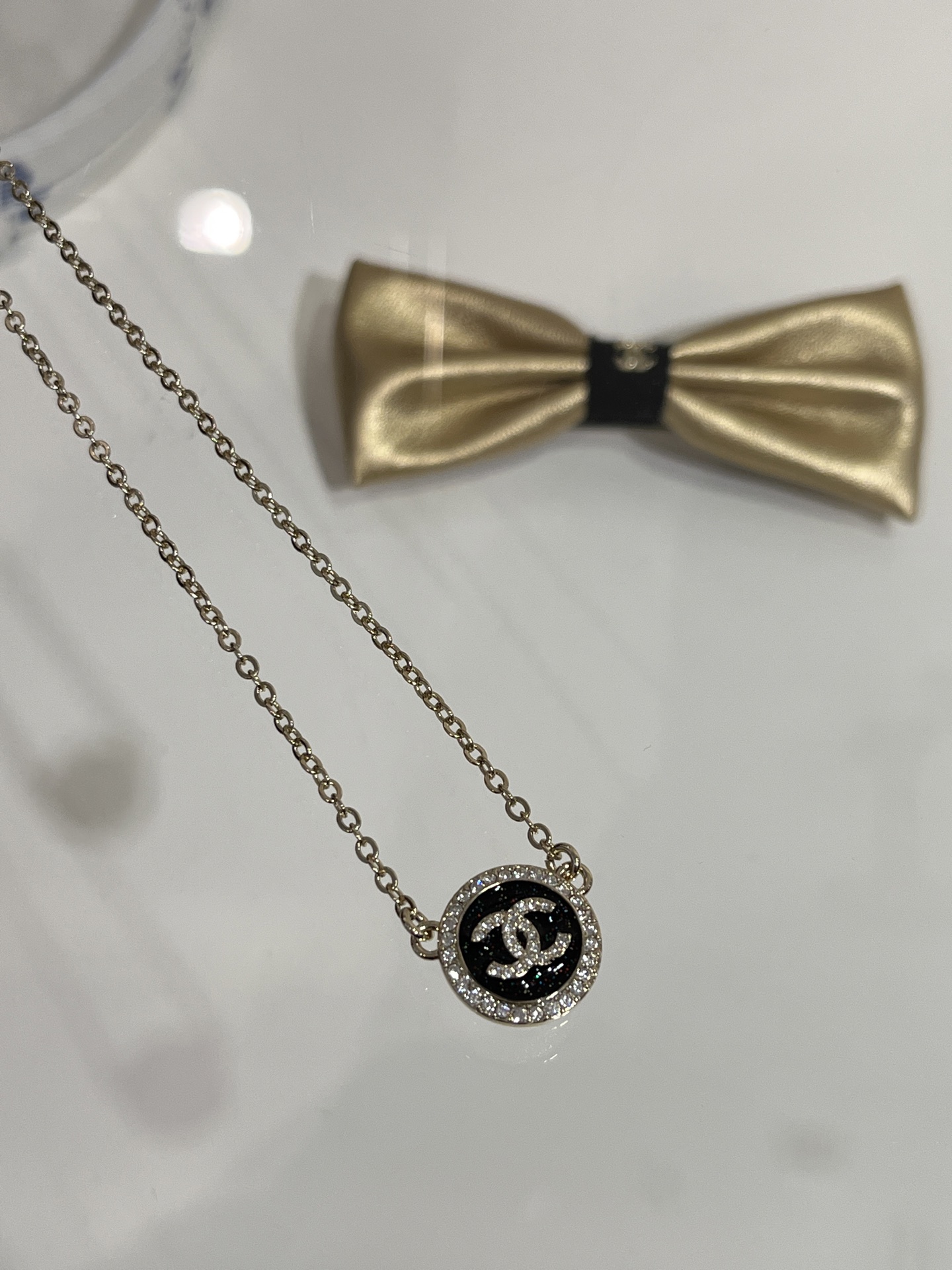 Chanel Diamond CC Round Pendant Necklace - Image 5
