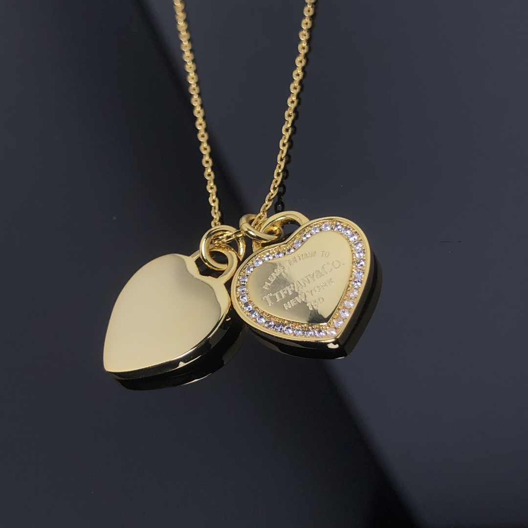 Tiffany Double Heart Pendant Necklace - Image 2