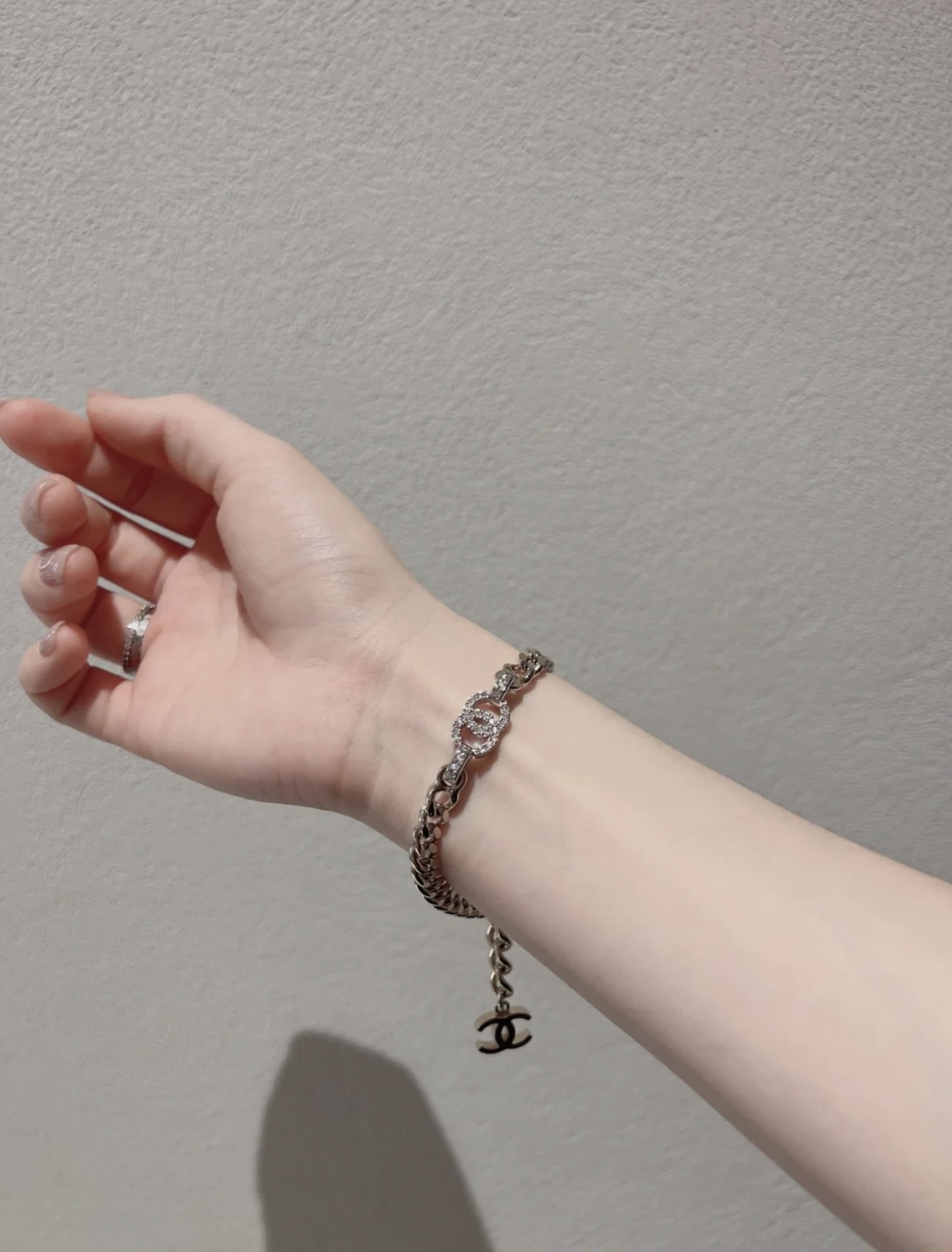 Chanel Mixed Color Cuban Chain Bracelet Earrings Choker Necklace - Image 16