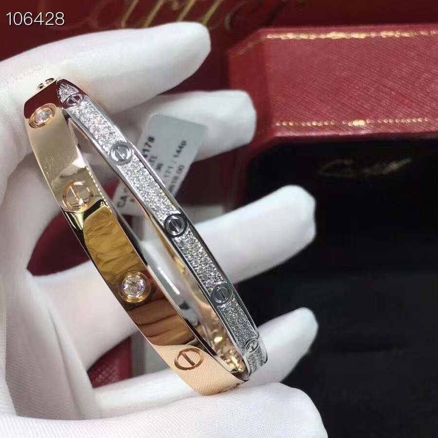 Cartier Cross Mixed Metal Color LOVE Bracelet Bangle - Image 3