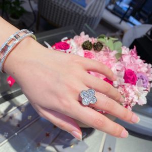 VCA Full Diamond Silver Magic Alhambra Ring