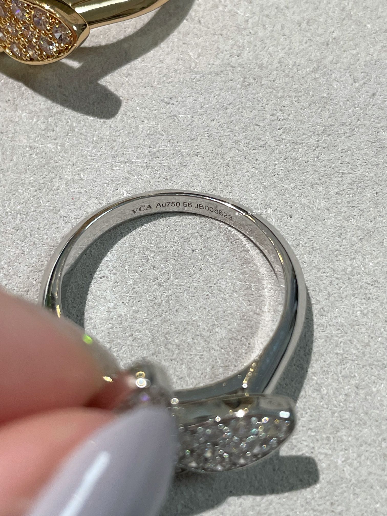 VCA Full Diamond Butterfly Ring - Image 10