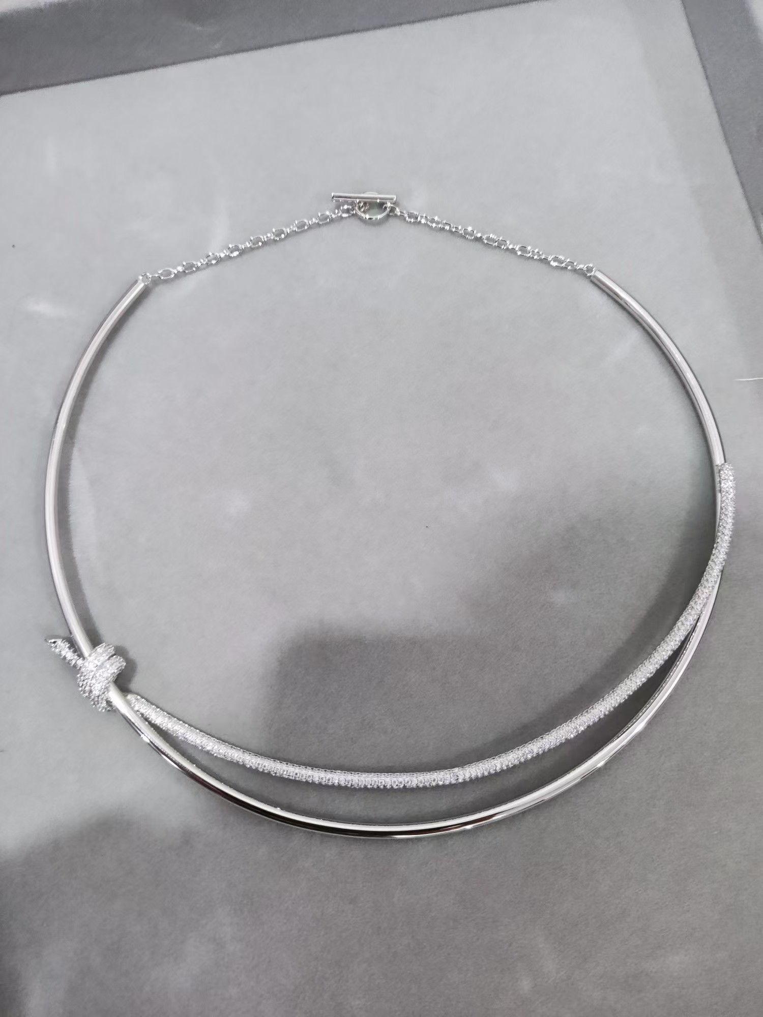Tiffany Knot Double Row Hinged Necklace - Image 4