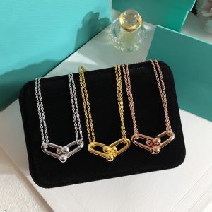 Tiffany Double Horseshoe Clasp Pendant Necklace
