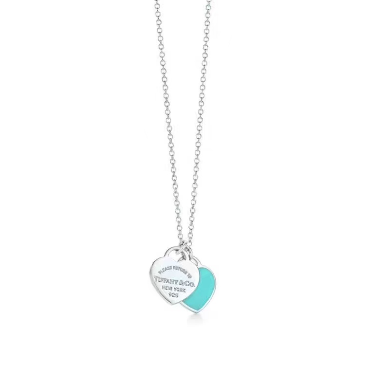 Tiffany Double Heart Tag Pendant Necklace - Image 7