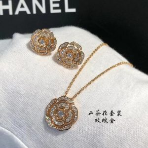 Chanel Diamond Camellia Flower Pendant Necklace