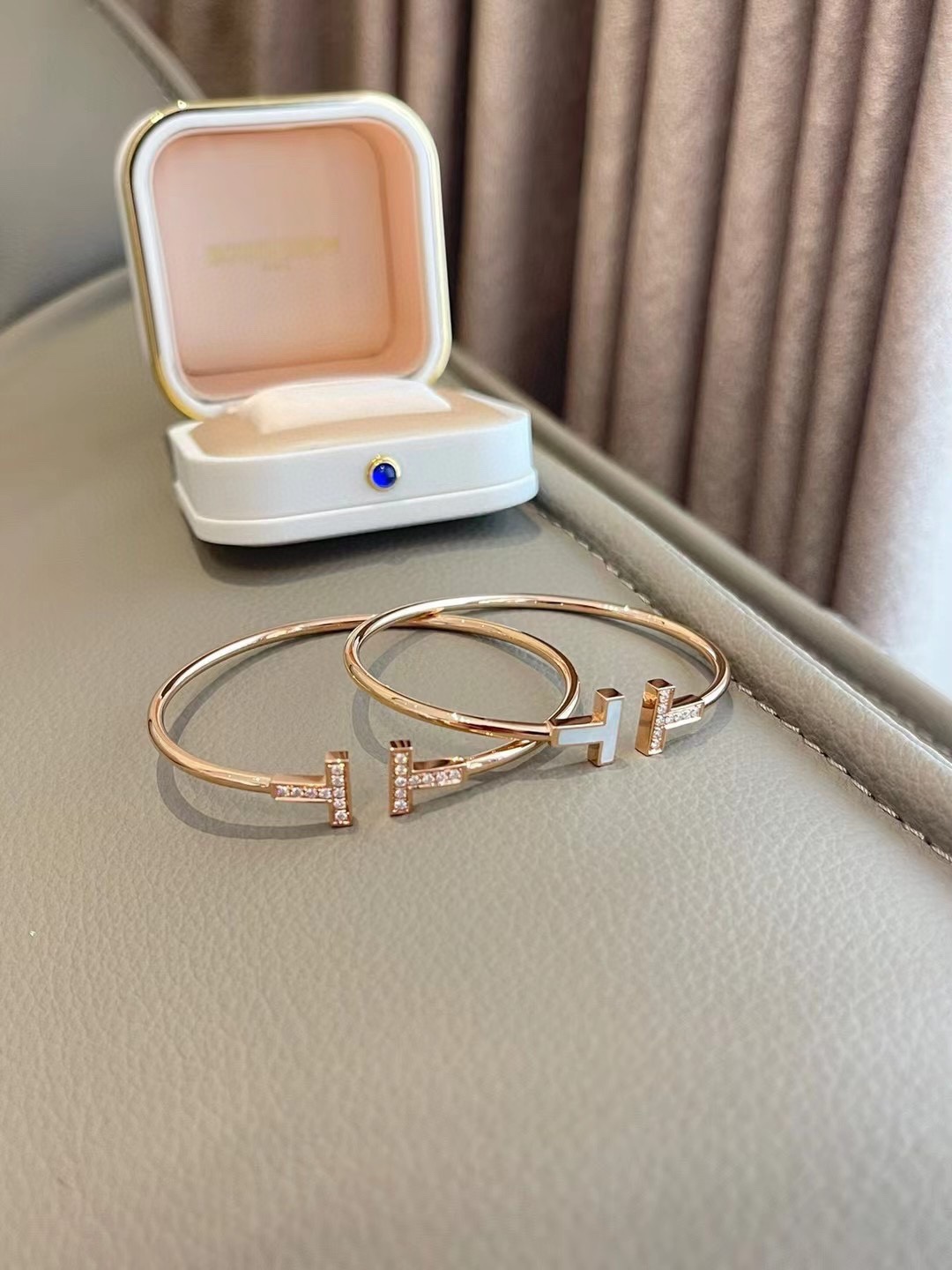 Tiffany Open Cuff Double T Bangle Bracelet