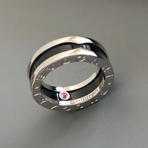 Dupe Bvlgari B.zero1 Ring in Silver with Black Ceramic