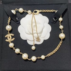 Chanel Double C Pearl Choker Necklace