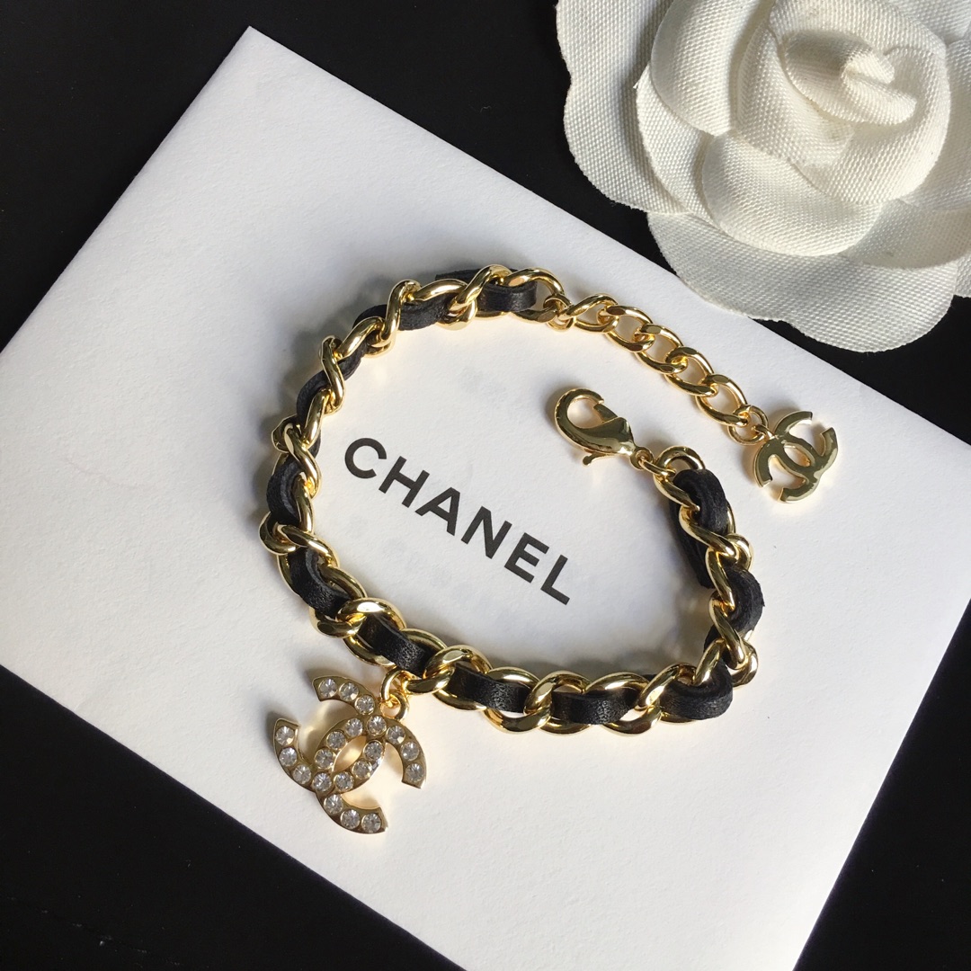 Chanel Leather Woven O Chain Bracelet Choker Necklace - Image 6