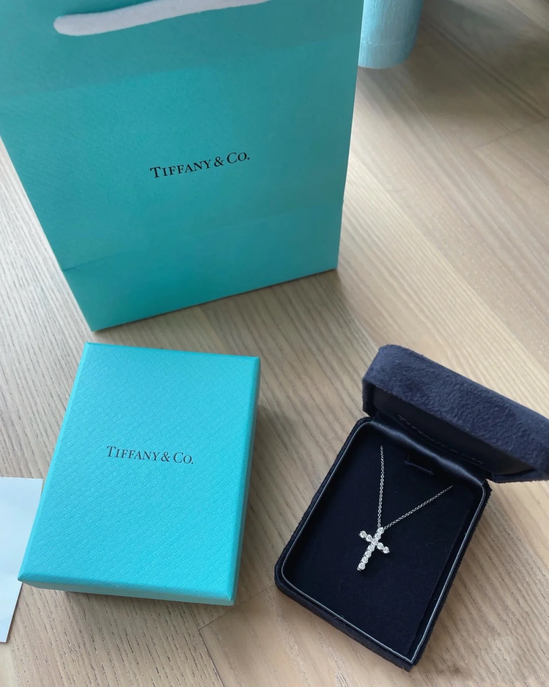 Tiffany Full Diamond Cross Pendant Necklace - Image 3