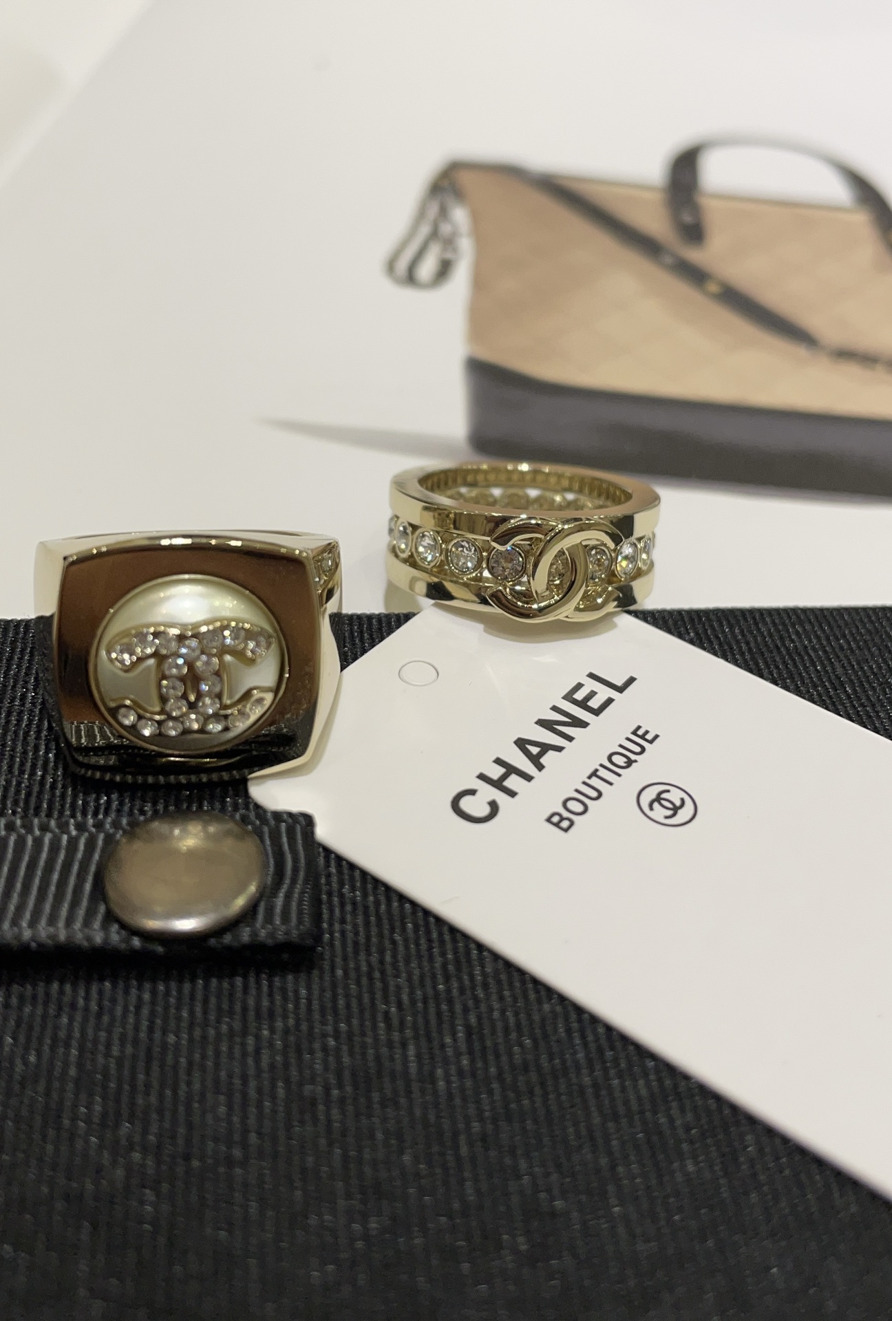 Chanel Full Diamond Wide Coco Ring - Image 13